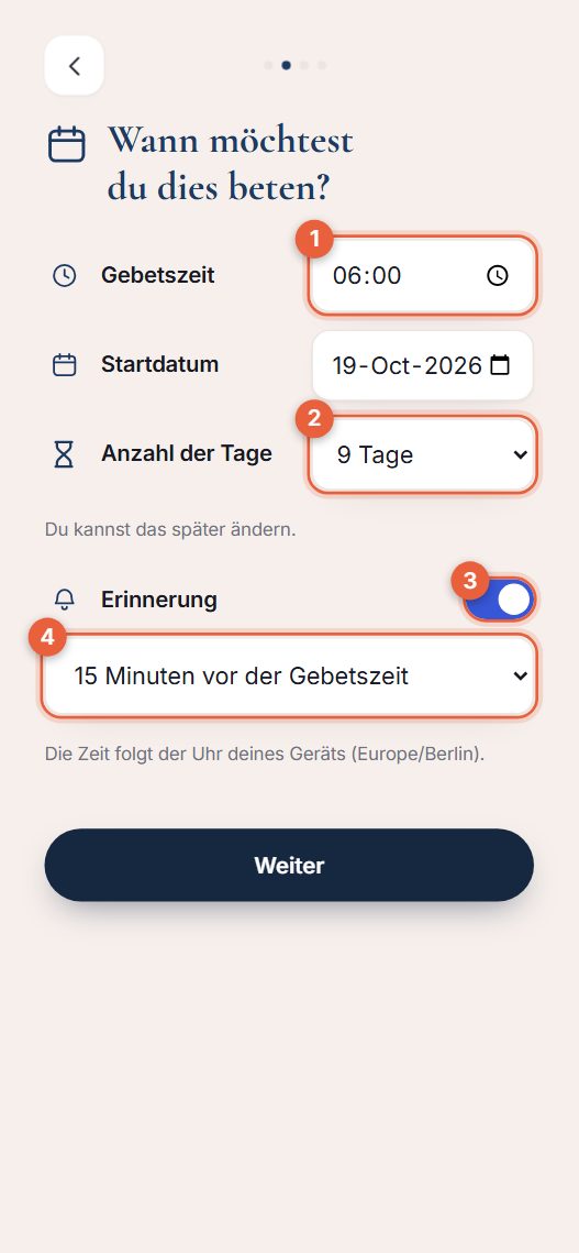 Schritt 2: Uhrzeit