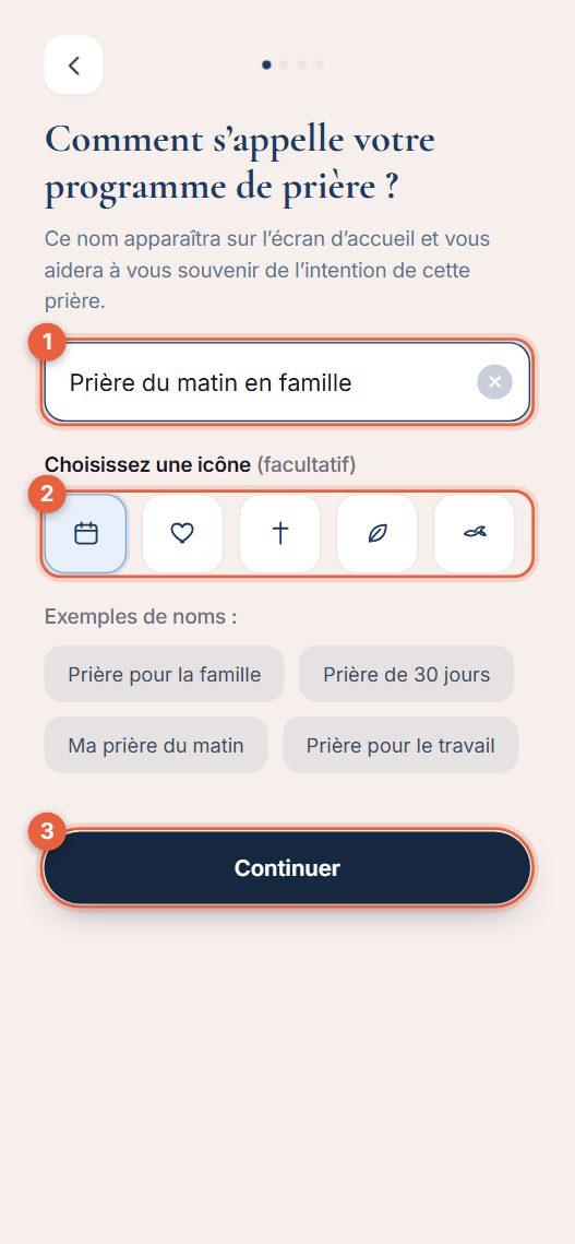 Étape 1 : nommer le programme