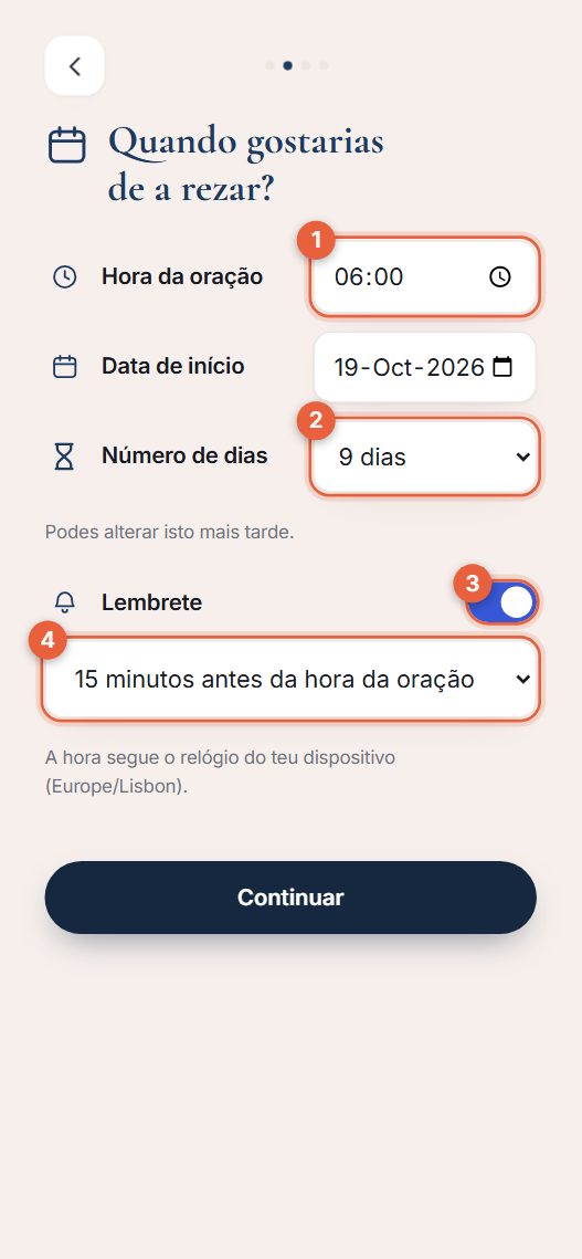 Passo 2: hora